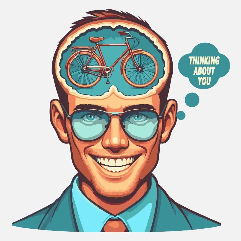 Illustration de penseur de vélo conscient