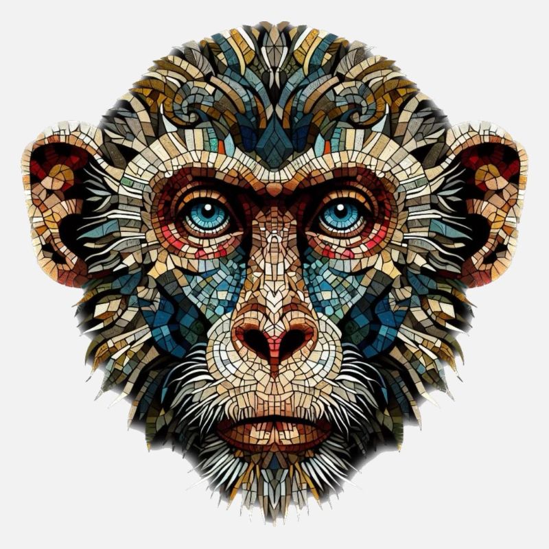 Singe dans le style mosaïque