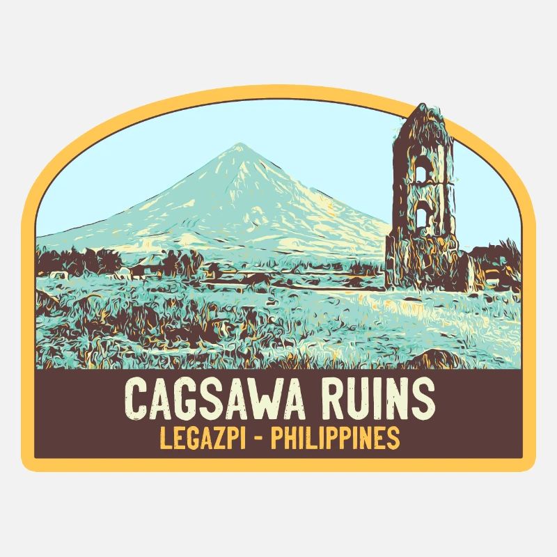 Ruinen von Cagsawa, Vulkan Mayon, Philippinen