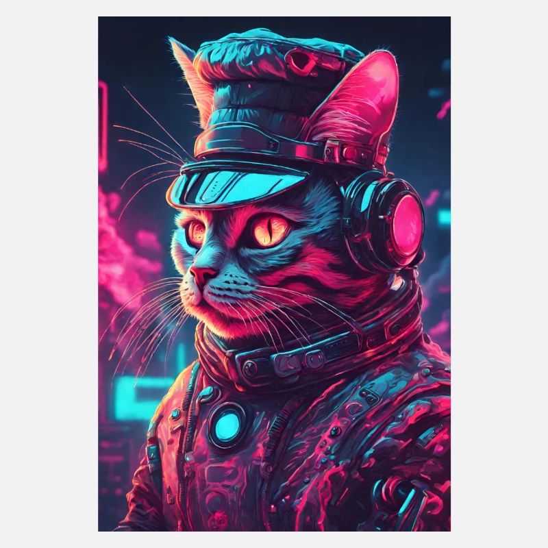 Cybercat Astronaut Neon