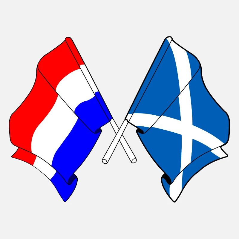 Drapeau des Pays-Bas et drapeau de l’Écosse