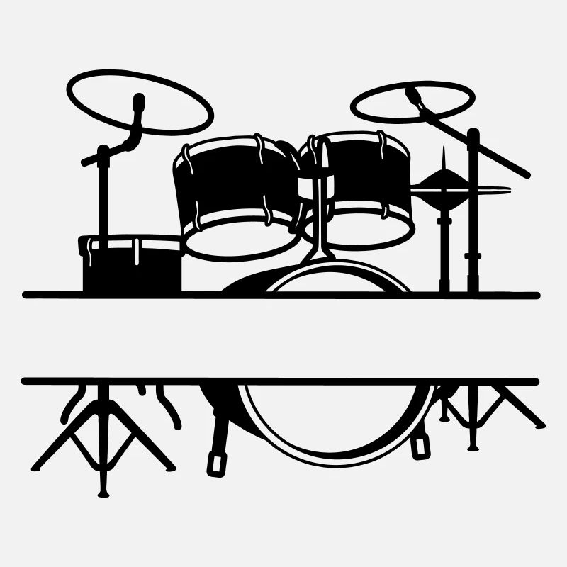 Drum Kit Name Banner Logo