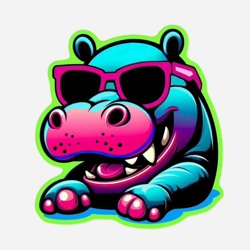 Nilpferd mit Sonnenbrille