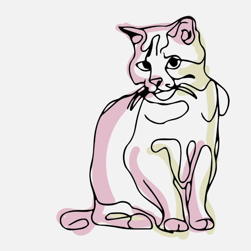 Cat- one line drawing