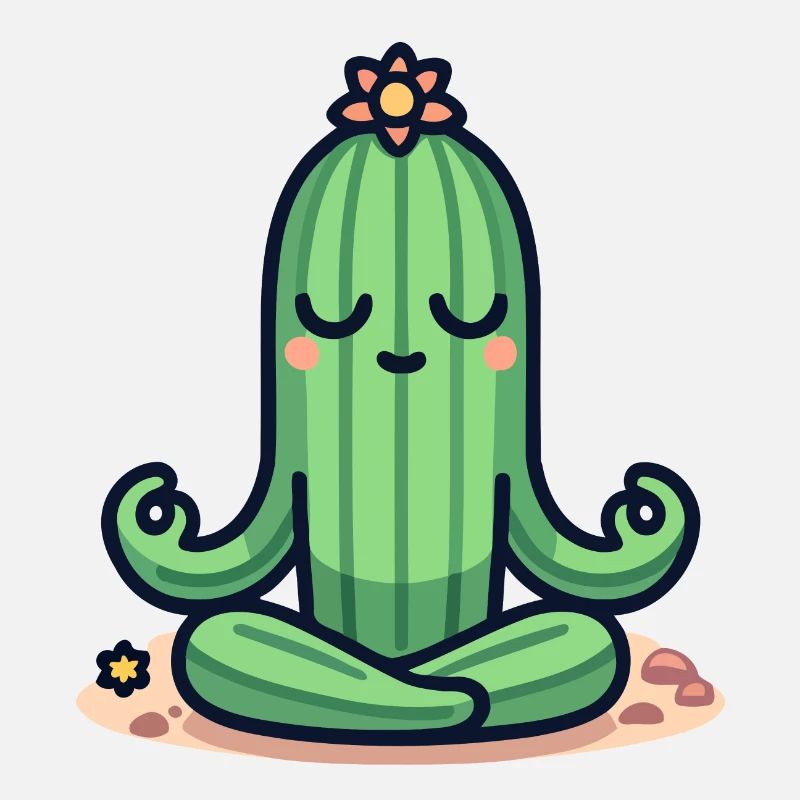 Zen Cactus - Peaceful Plant Pose