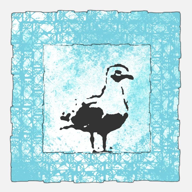 Abstrakter Möwen-Stempel im Wasserfarbenstil