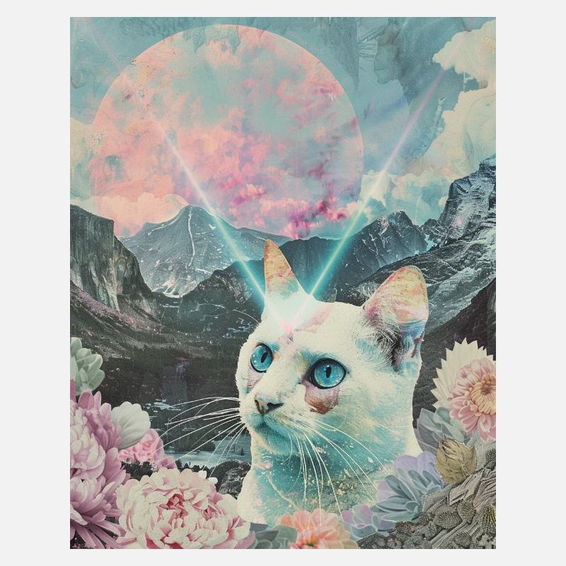 Comet cat between blooming peaks