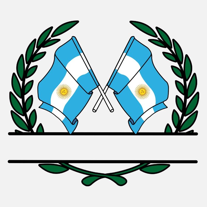 Flags Argentina laurel wreath banner