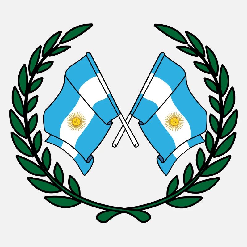 Drapeaux Argentine en couronne de laurier