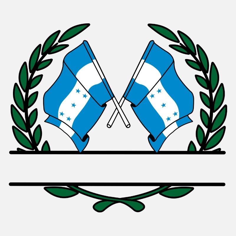 Flags Honduras laurel wreath banner