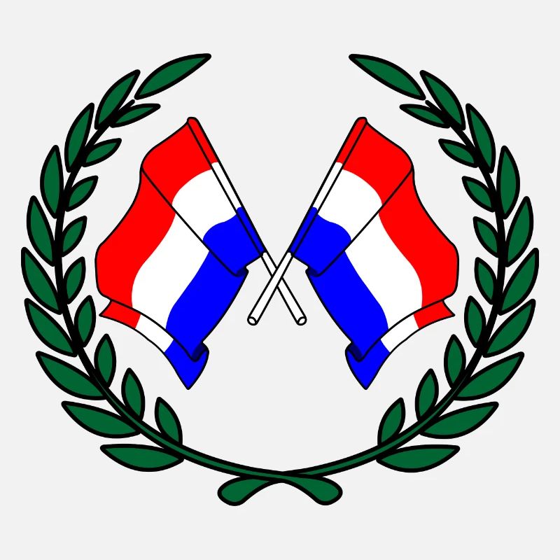 Drapeaux des Pays-Bas en couronne de laurier