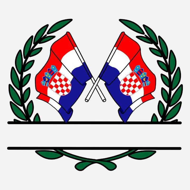 Flags Croatia laurel wreath banner