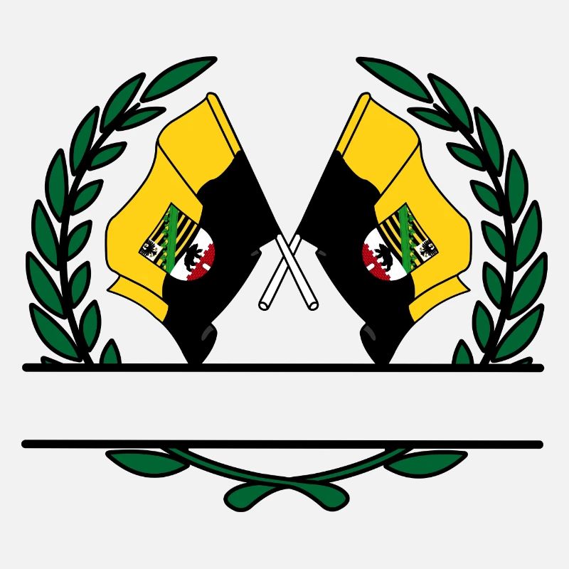 Fahnen Sachsen Anhalt Lorbeerkranz Banner