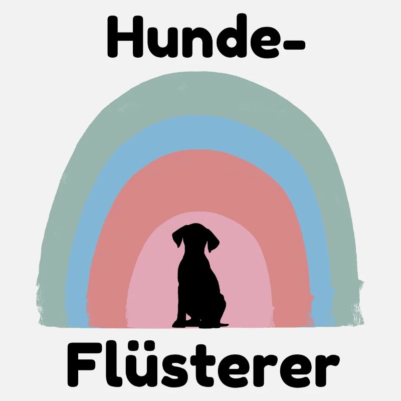 Hund silhouette im Pastell-Regenbogen