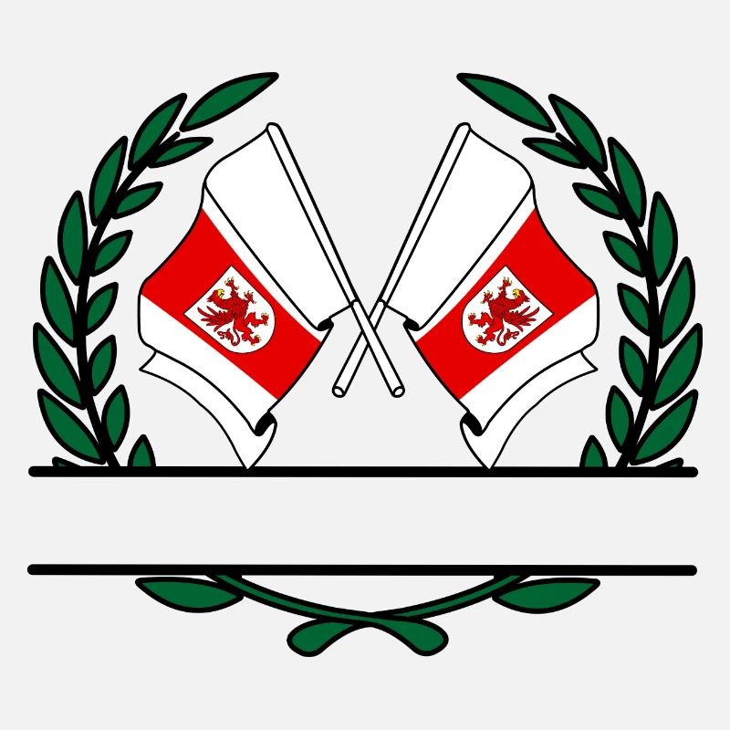 Flags West Pomeranian Poland laurel wreath banner