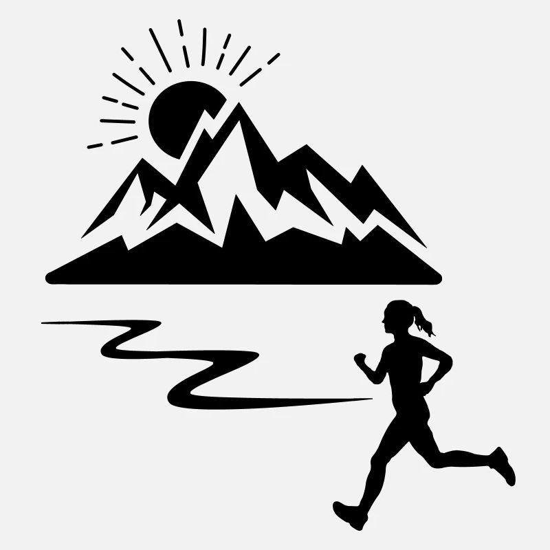 Runner woman with mountains