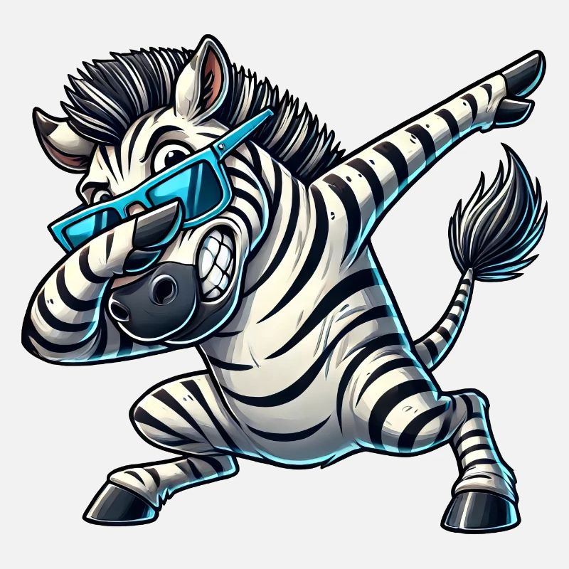Cooles Zebra das den Dab Tanz macht
