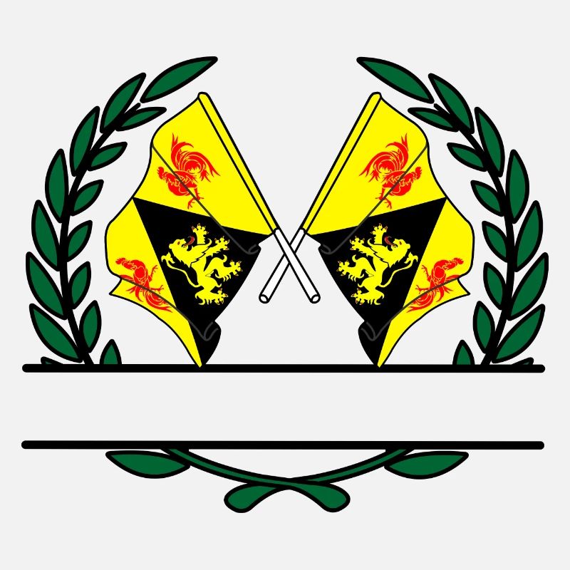 Flaggen Wallonisch-Brabant im Lorbeerkranz-Banner