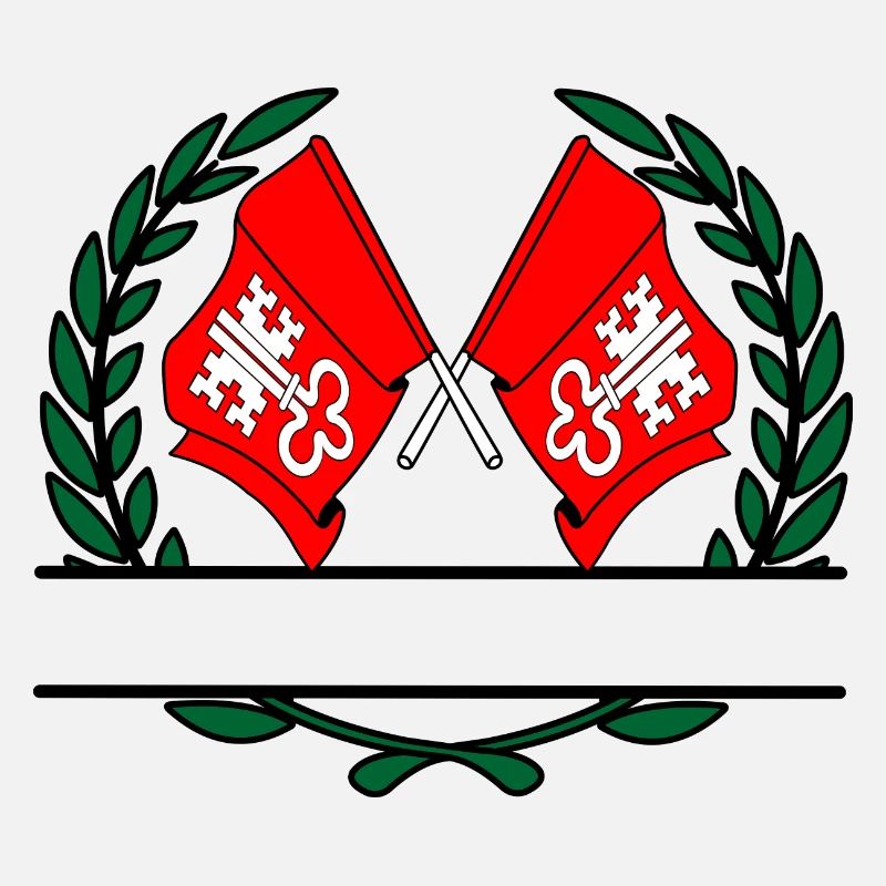 Fahnen Nidwalden Schweiz Lorbeerkranz Banner