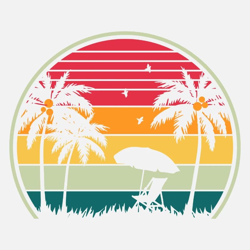 Retro Beach Sunset
