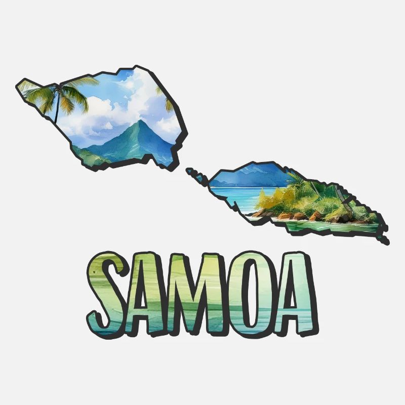 Carte aquarelle Samoa