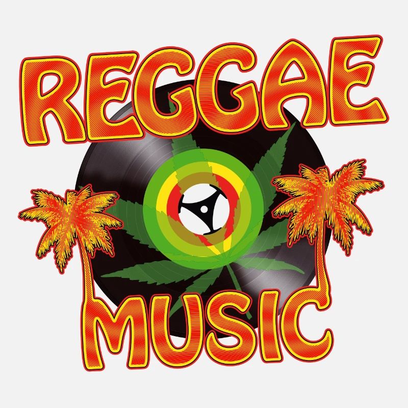 Reggae Music Retro Vinyl Palm Trees
