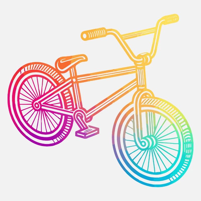 Rainbow Geometric Bicycle Illustration