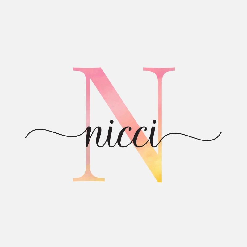 N | Monogramme | Nom | Nicci |Aquarelle