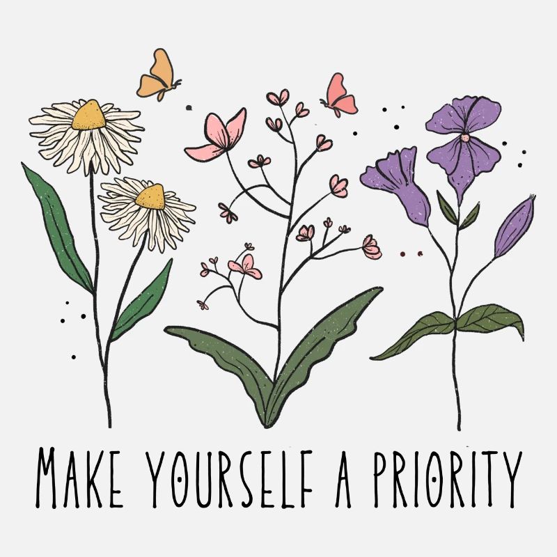 Vintage Retro Wildflowers Make Yourself a Priority