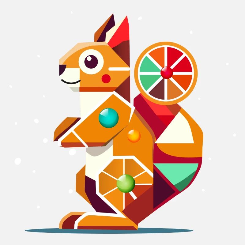 Geometrisches Eichhörnchen-farbenfroher Hingucker