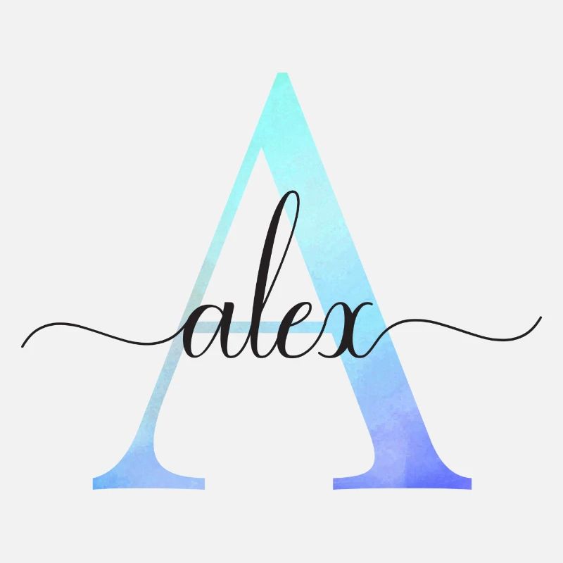 A| Monogram | Name | Alex | Watercolor
