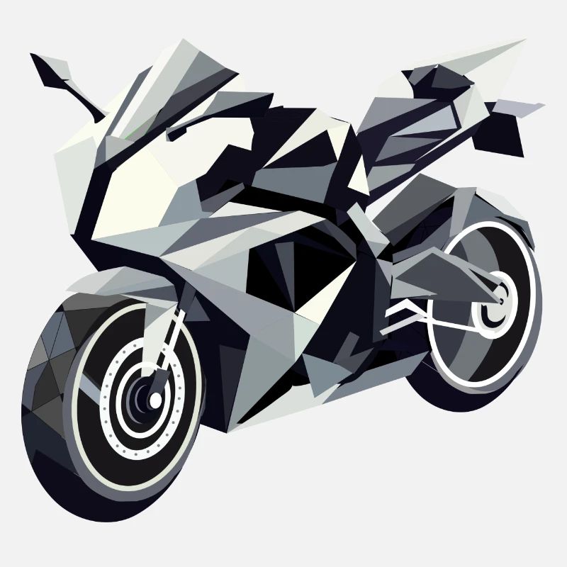Futuristic motorcycle in geometric design