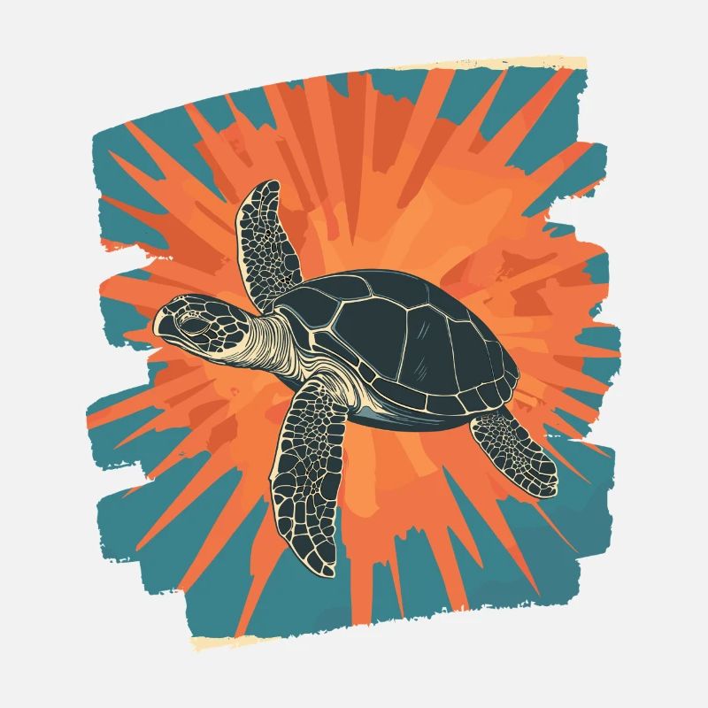 Tortue de mer rétro