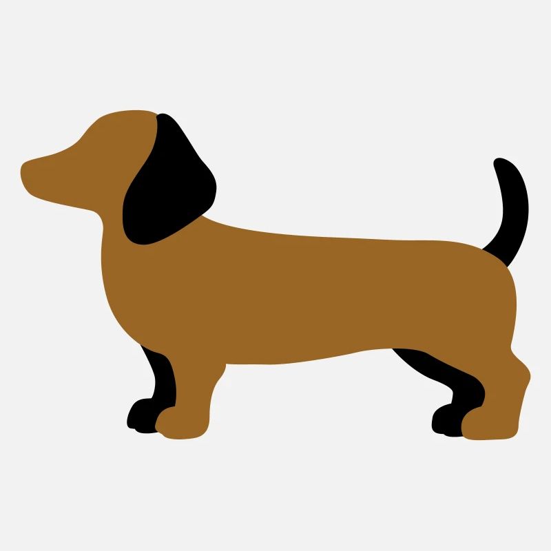 Silhouette de teckel – Design minimaliste pour chien