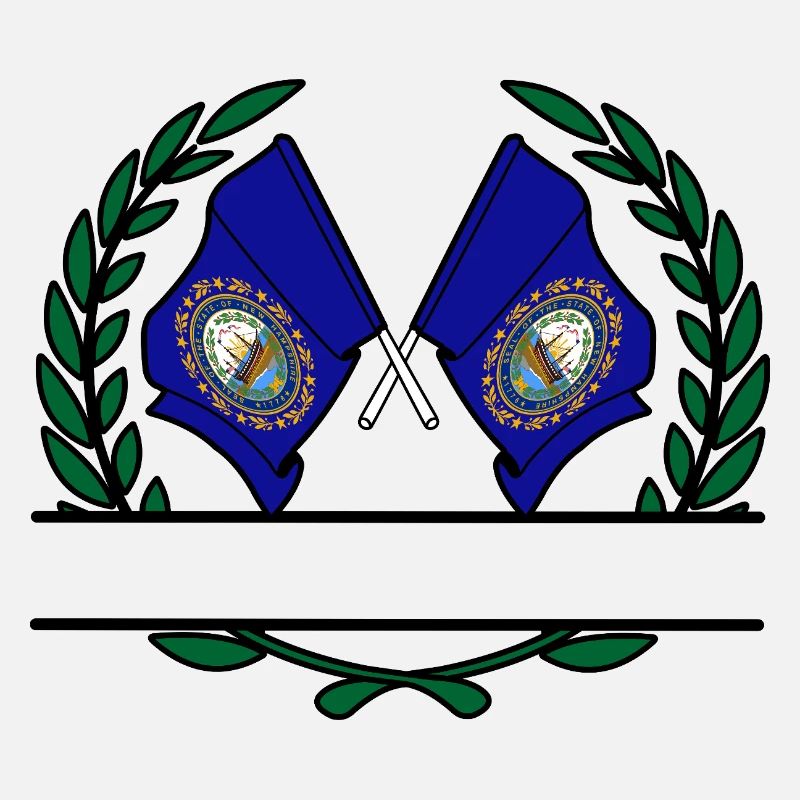 Drapeaux USA New Hampshire couronne de laurier bannière