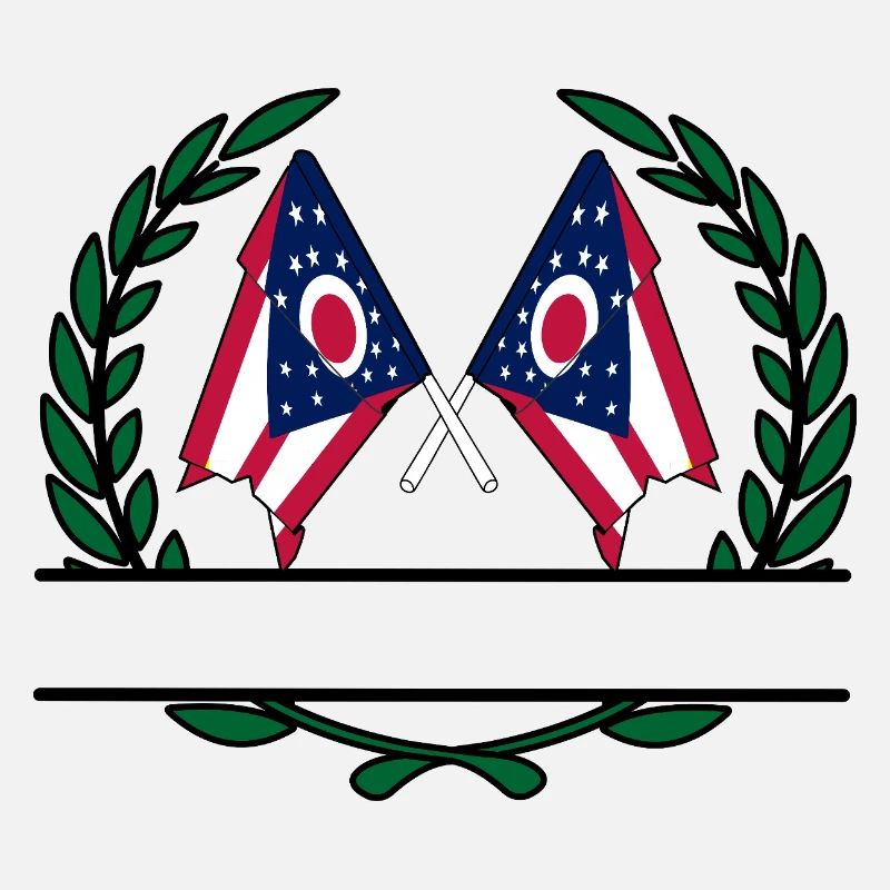 Flaggen USA Ohio Lorbeerkranz Banner