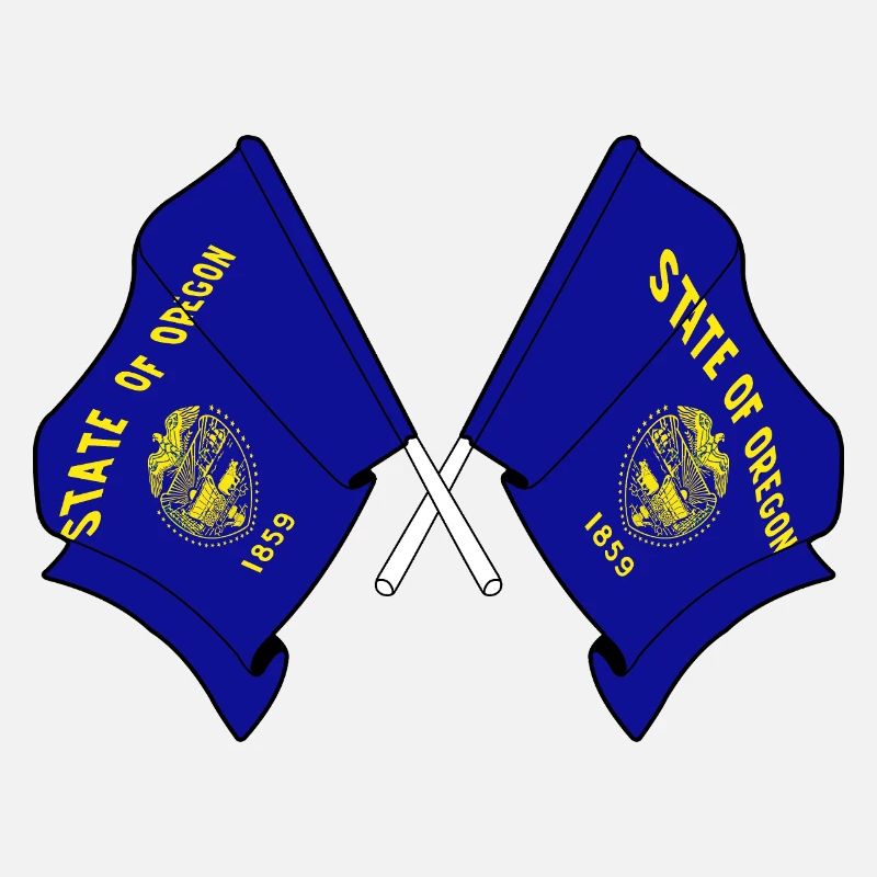 Two flags crossed Oregon