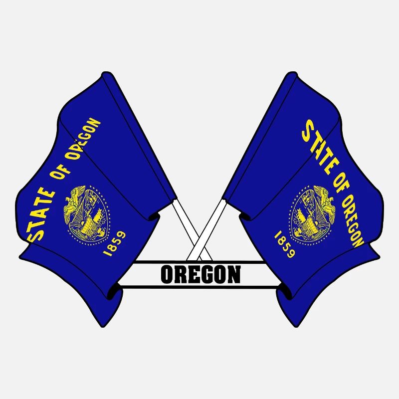 Zwei Flaggen mit dem Text OREGON
