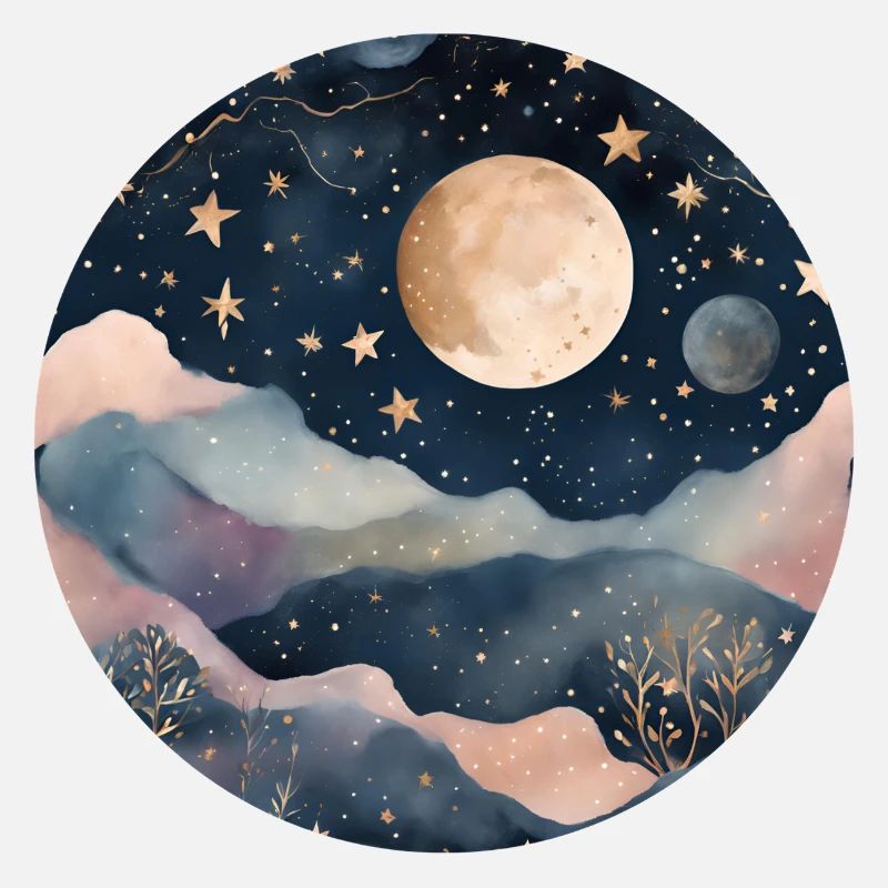 Moonlit Dreamscape Over Pastel Peaks