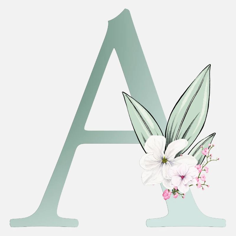 A Monogramm, Floral, personalisierbar