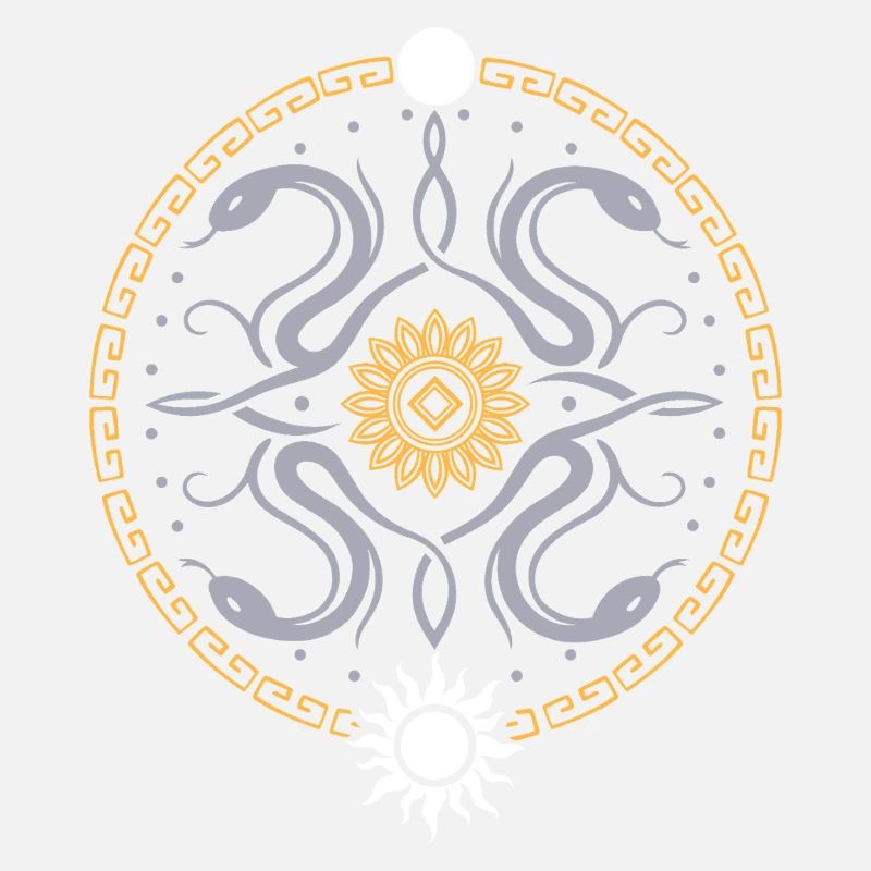 Snake wheel with sun and moon