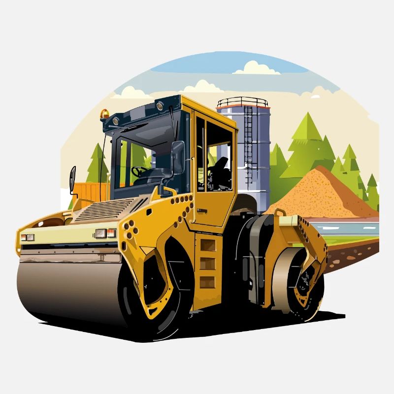 Road roller at work