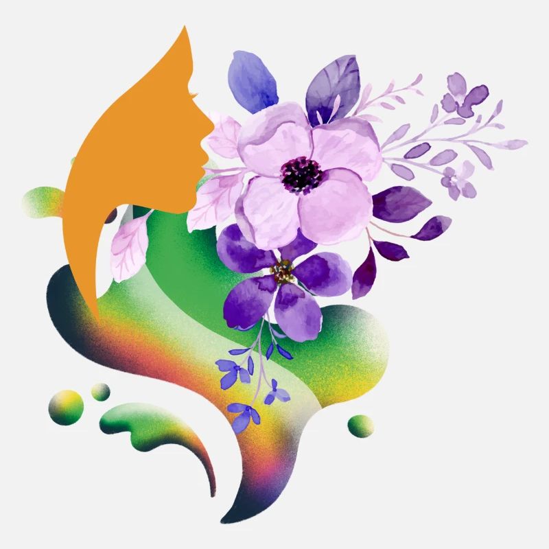 Blumenregenbogen-Silhouette