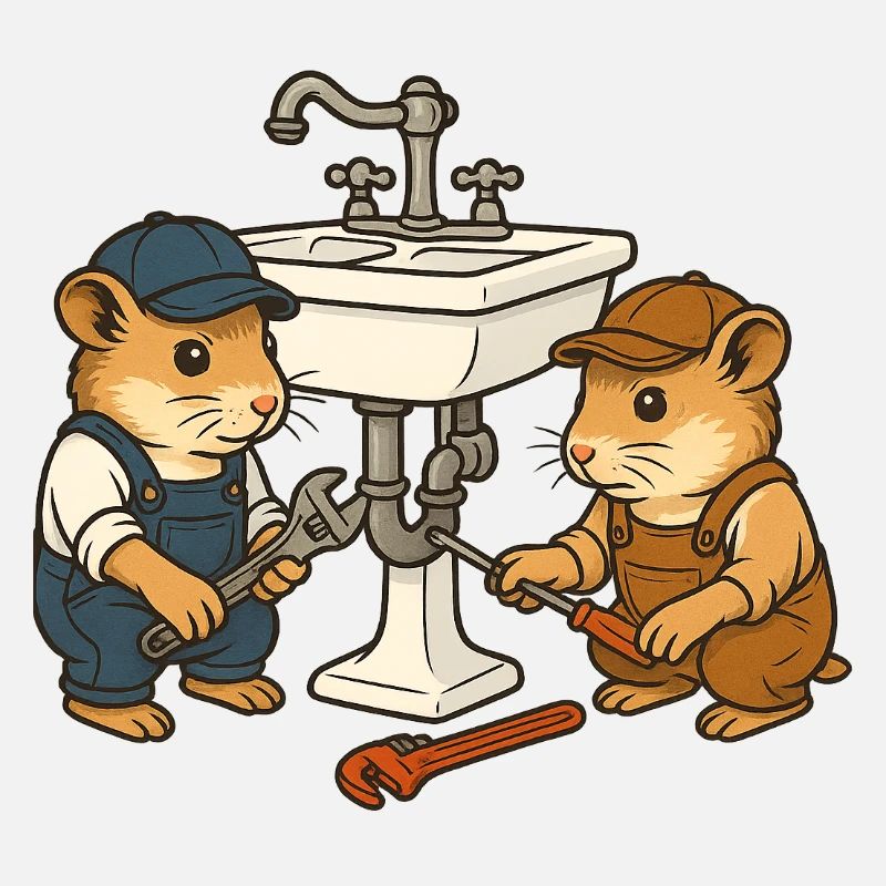 Hamsters fix the sink