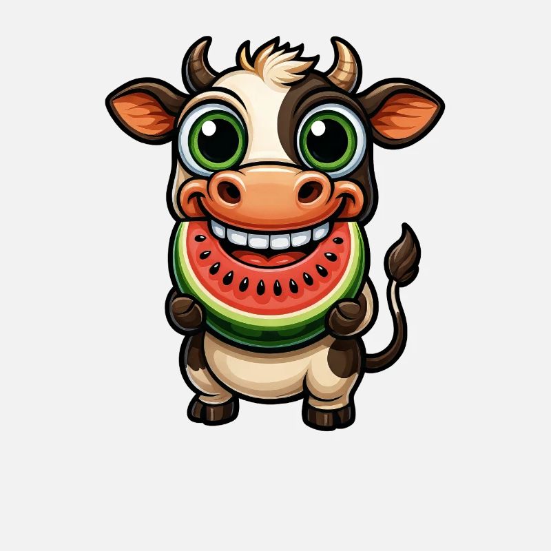 Vache taureau aux fruits d’été pastèque