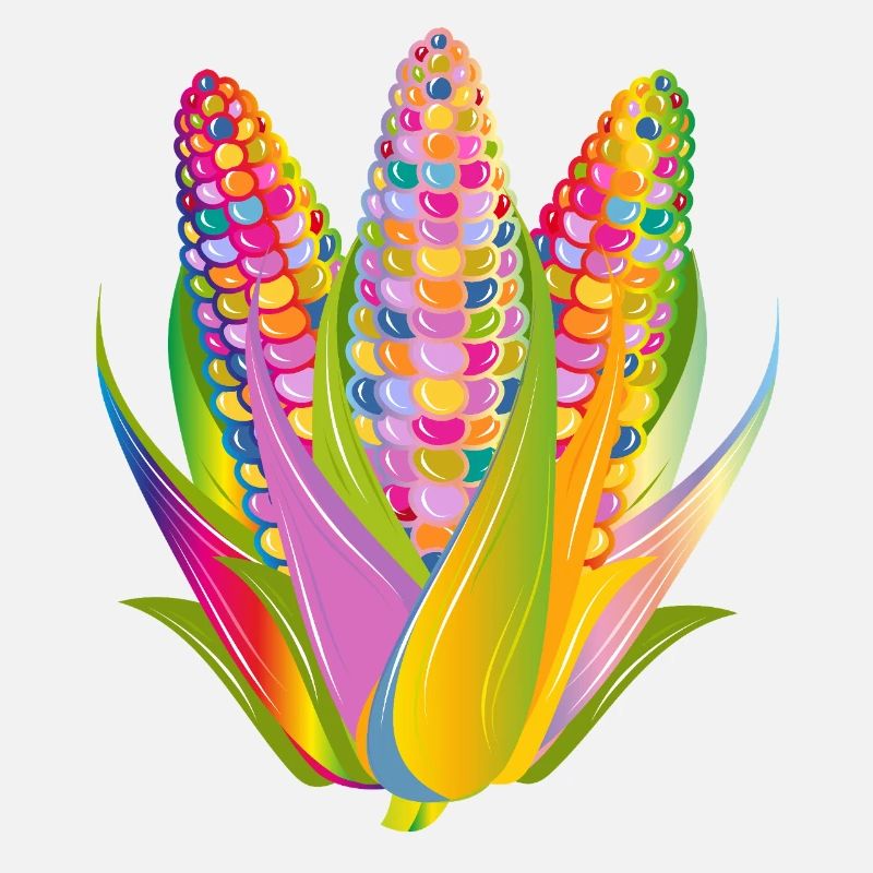 Colorful Vegetable Corn Design in Pop Art Style