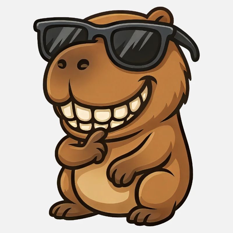 Cochon d’Inde Capybara cool avec lunettes de soleil