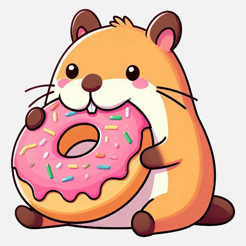 Mignon Capybara Hamster Cochon d’Inde Beignet
