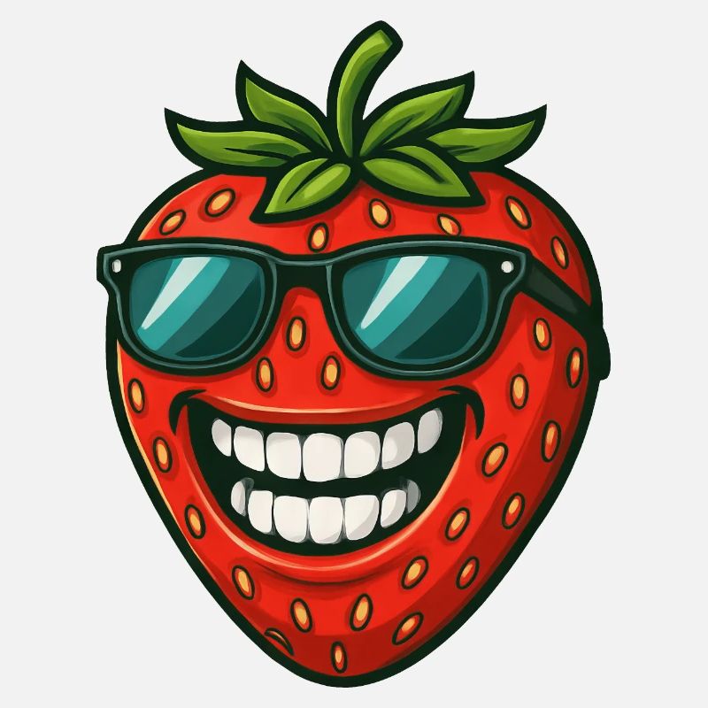 Coole Erdbeeren mit Sonnenbrille Sommerfrucht Spaß