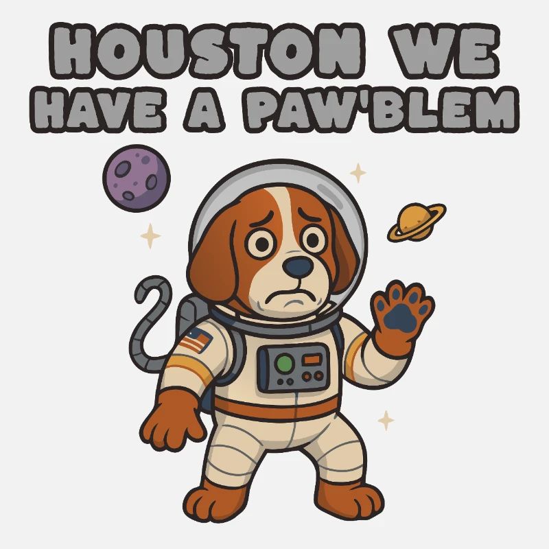 Chien de l’espace en combinaison spatiale – Paw’blem